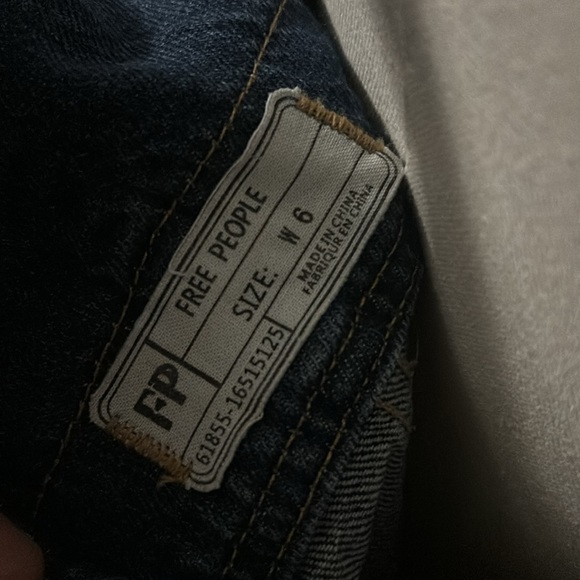 Free People Size 6, Denim skirt overalls, cutoff hem - Picture 2 of 4